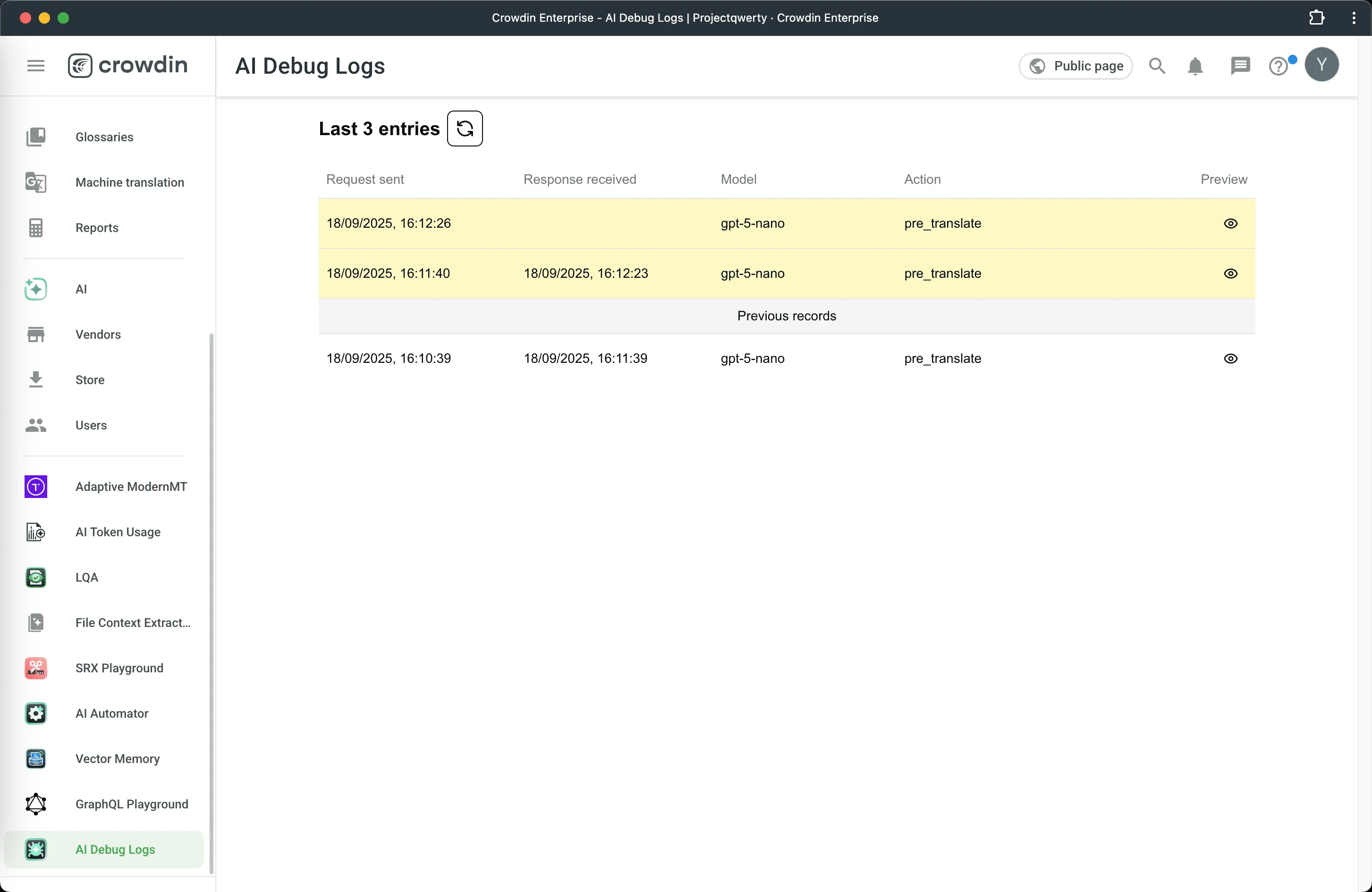 AI debug app screenshot