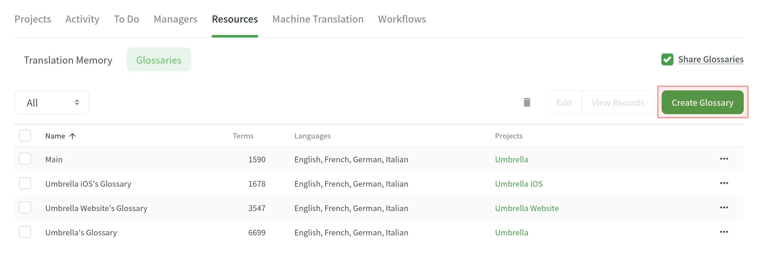 How to create Glossary in Crowdin